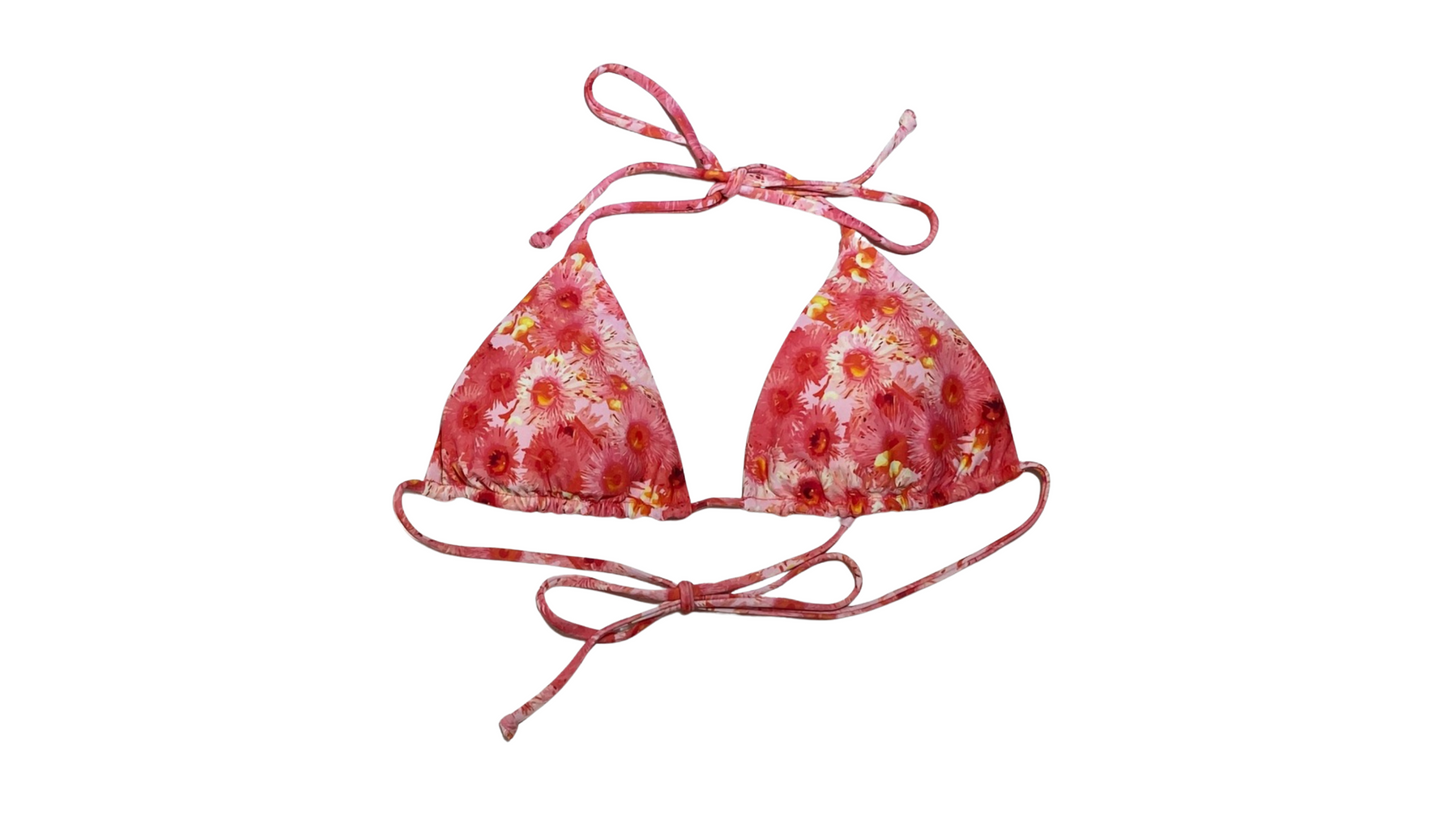 RUZOVY TRIAGANO SIERA thong gstring bikini in triangle top and string tie side bottoms with floral print