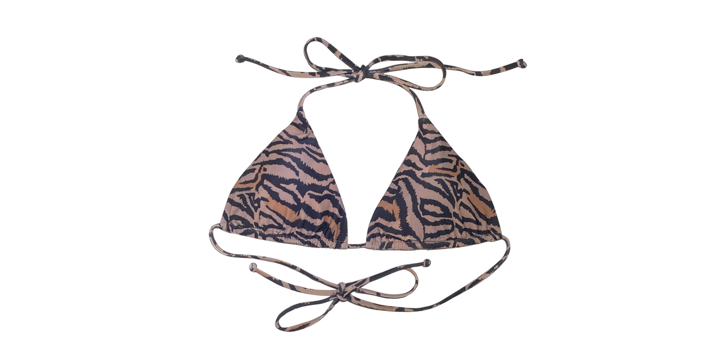 ZEB TRIAGANO SIERA thong g string tie side bikini bottoms and triangle string top in animal print at the waterfalls